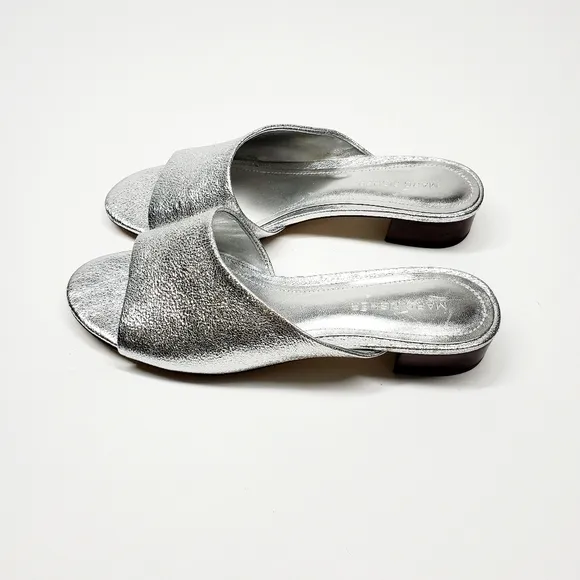 MARC FISHER LEATHER SLIP ON SANDALS