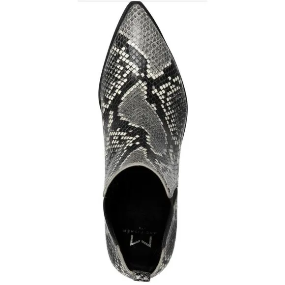 Marc Fisher Ltd Black White Snake Print Yale Chelsea Booties Boots Sz 8 NEW $199