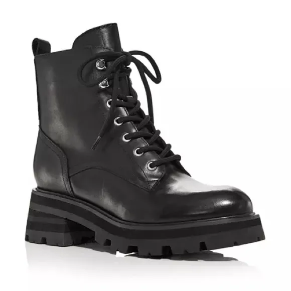 Marc Fisher LTD. Lucien Lace Up Combat Boots, Black Size 11  New in Box $249