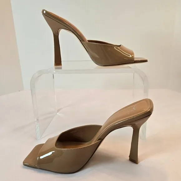 MARC FISHER LTD Women's Baber Slip On Leather Heeled Sandal Sz: 10M Tan