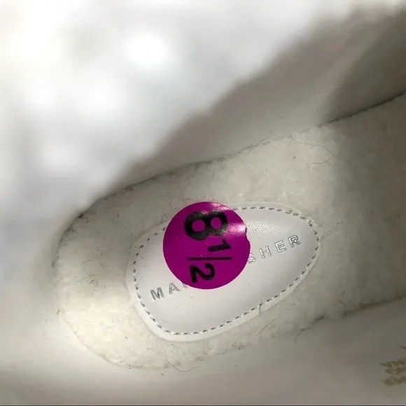 Marc Fisher NWOB Dapy R2 vegan white platform high top sneakers fur lined 8.5