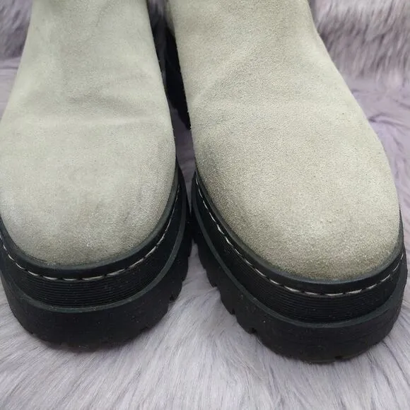 Marc Fisher Pauline Platform Suede Chelsea Boots Womens Size 10 Grey