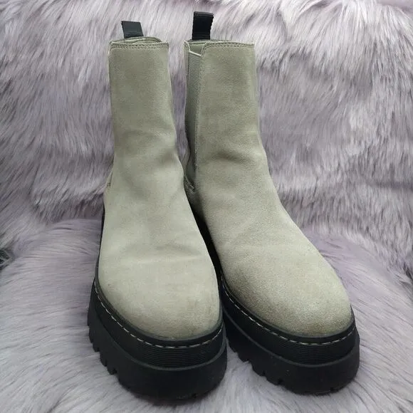 Marc Fisher Pauline Platform Suede Chelsea Boots Womens Size 10 Grey