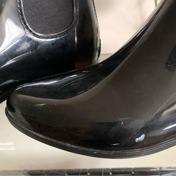 Marc Fisher Rainy2 Black Chelsea Rain Boots Size 8