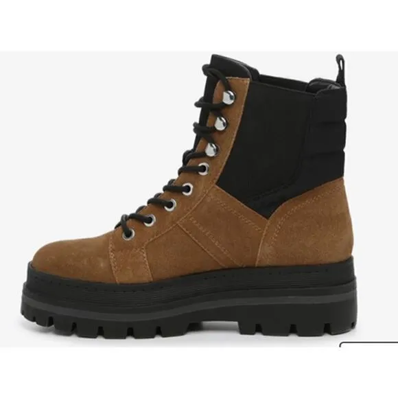 Marc Fisher Sashia Boot Platform Combat Brown Black NWT 8.5