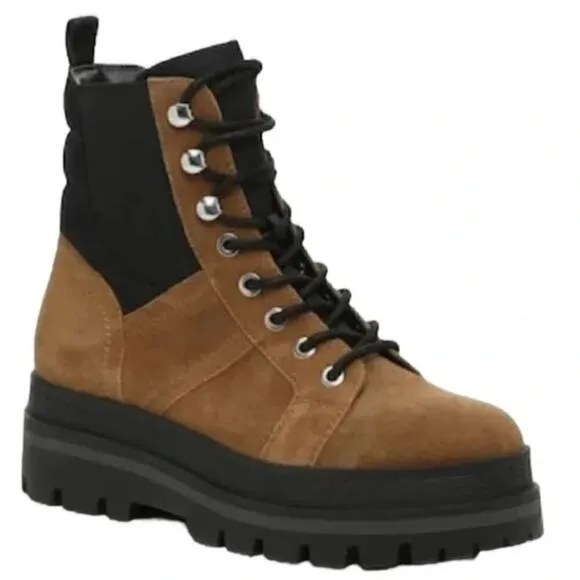Marc Fisher Sashia Boot Platform Combat Brown Black NWT 8.5
