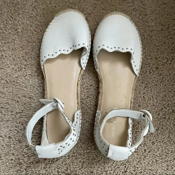 Marc Fisher Studded Ankle Strap Espadrilles Sandal-SZ 8.5