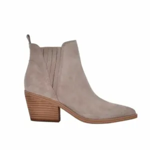 Marc Fisher Suede Leather Teona Light Grey Ankle Chelsea Boots Size 10 NWT