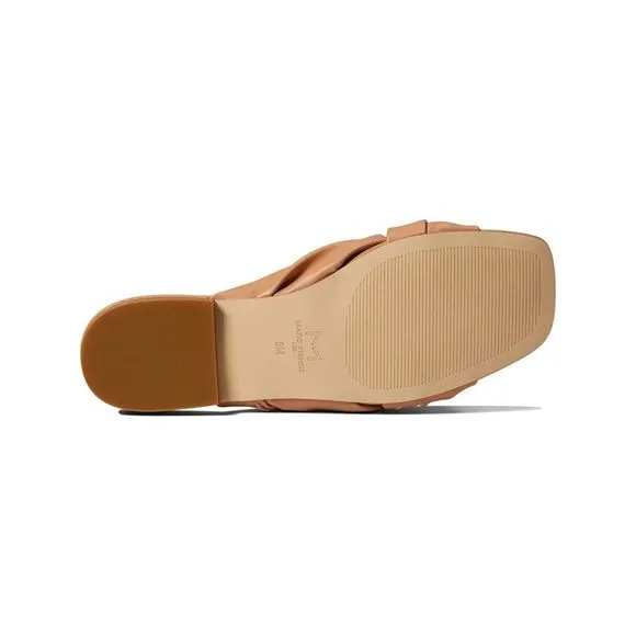 MARC FISHER Womens Beige Knot Farisa Square Toe Slip On Slide Sandals 6.5 M