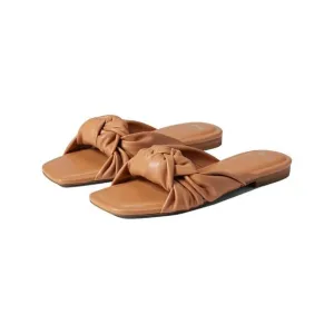 MARC FISHER Womens Beige Knot Farisa Square Toe Slip On Slide Sandals 6.5 M
