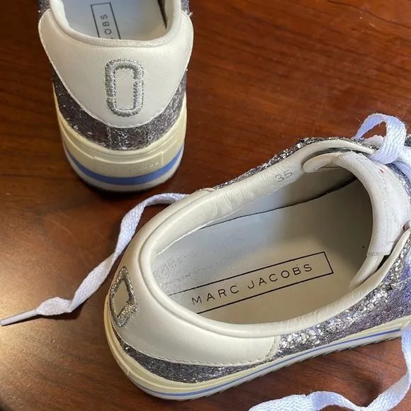 MARC JACOBS Blue Grand Glitter Platform Sneakers $275 EUC 5 ; EUR 35