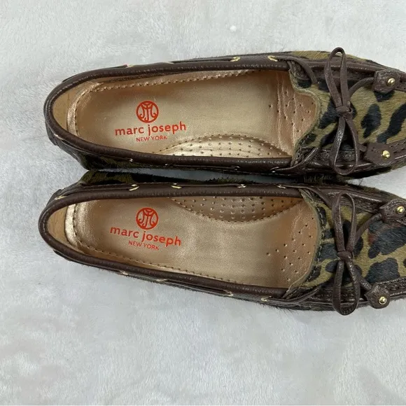 Marc Joseph 6 Cypress Hill Driving Loafers Exotic Animal Print Calf Hair Leather