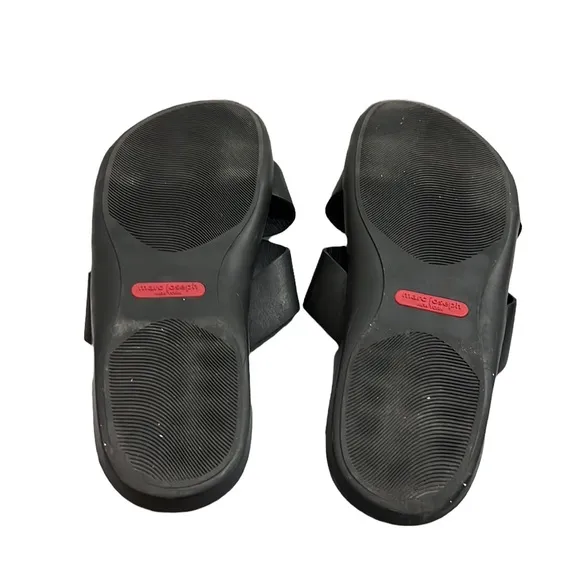 Marc Joseph New York Leather Slip on Criss Cross Slide Sandals Size 10.5
