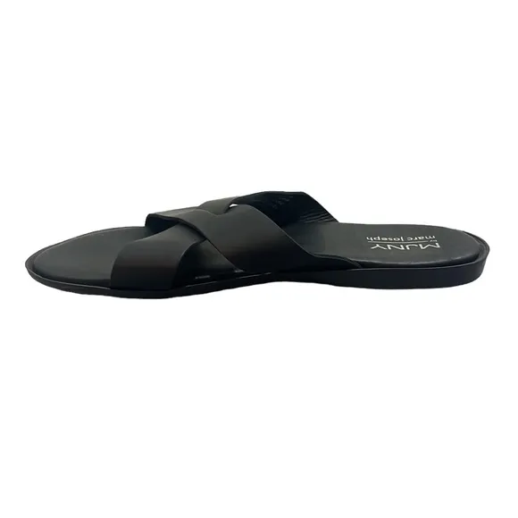 Marc Joseph New York Leather Slip on Criss Cross Slide Sandals Size 10.5
