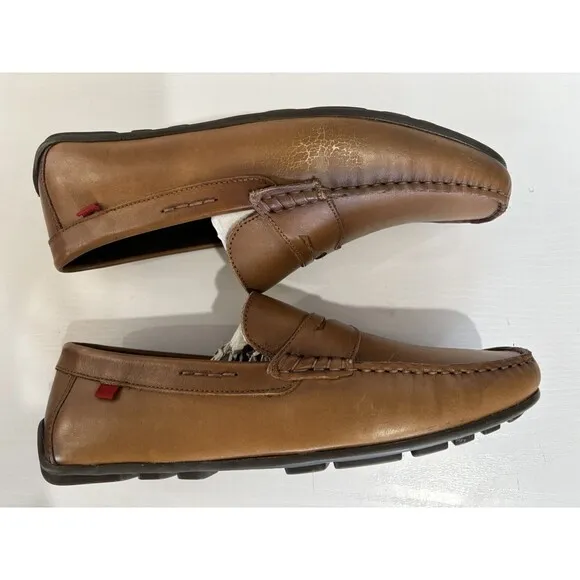 Marc Joseph New York Mens Hamilton Penny Strap Driving Tan Loafers Size 8