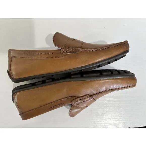 Marc Joseph New York Mens Hamilton Penny Strap Driving Tan Loafers Size 8