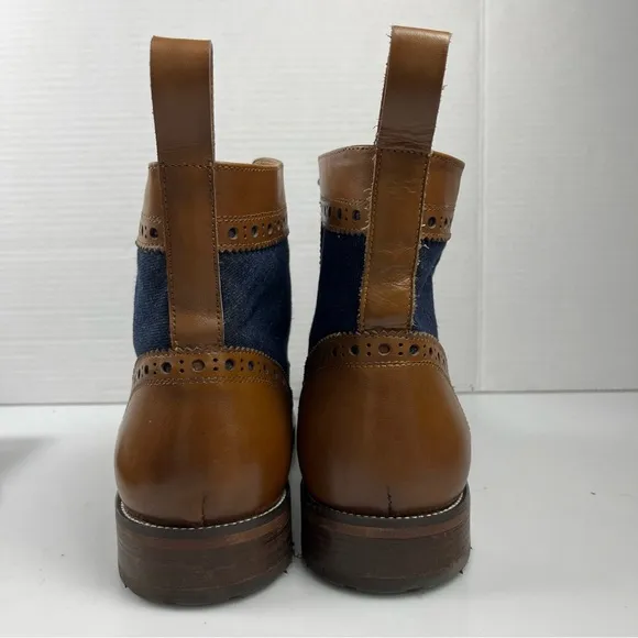 Marc Nolan Belmont Denim Wingtip Combat Boots Mens Size 11