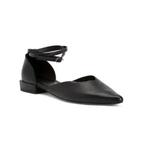 MARCELLA NYC Black Leather Kerry Flats