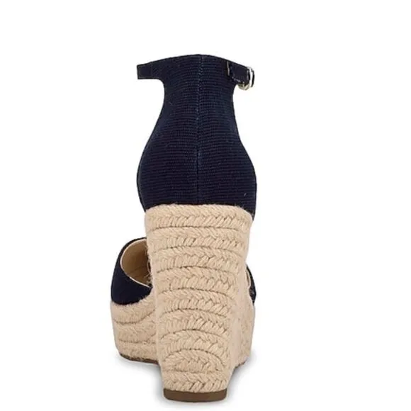 Marc Fisher Teelan Esapdrille Wedge Sandal Navy