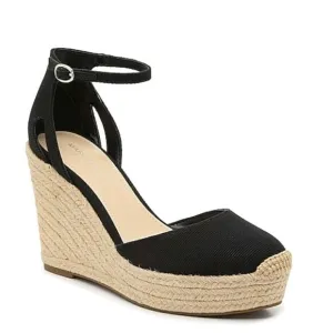 Marc Fisher Teelan Esapdrille Wedge Sandals Black