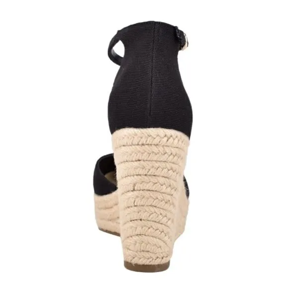 Marc Fisher Teelan Esapdrille Wedge Sandals Black