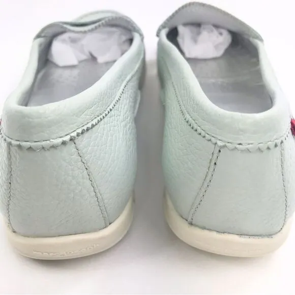 Marc Joseph NY Union Golf Light Mint Blue Leather Slip On Penny Driving Loafers