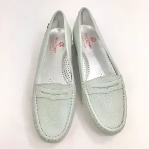 Marc Joseph NY Union Golf Light Mint Blue Leather Slip On Penny Driving Loafers