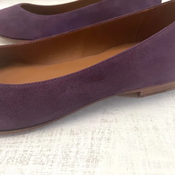 Margaux The Classic Flat Round Toe Suede Ballet Flats Plum Purple Size 5 (EU 35)