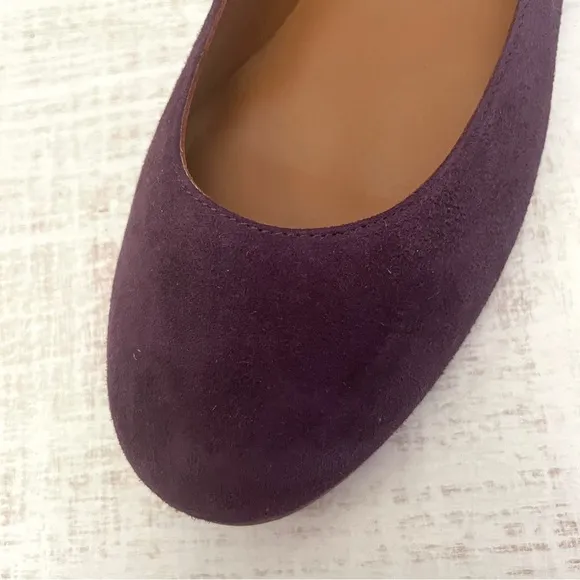 Margaux The Classic Flat Round Toe Suede Ballet Flats Plum Purple Size 5 (EU 35)