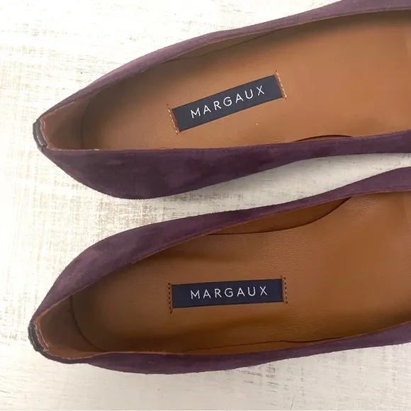 Margaux The Classic Flat Round Toe Suede Ballet Flats Plum Purple Size 5 (EU 35)