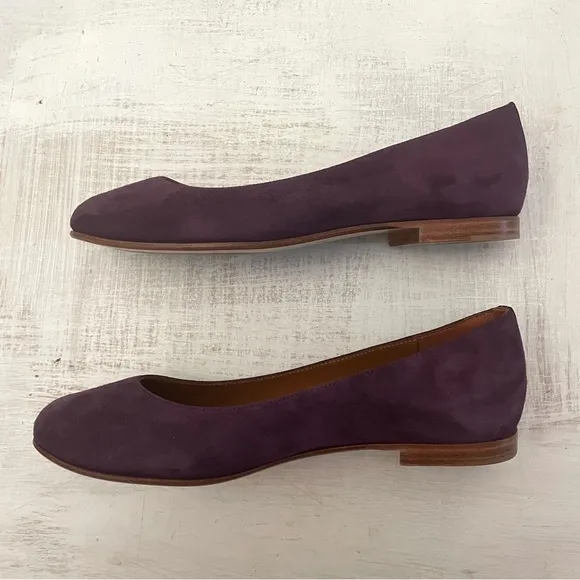 Margaux The Classic Flat Round Toe Suede Ballet Flats Plum Purple Size 5 (EU 35)
