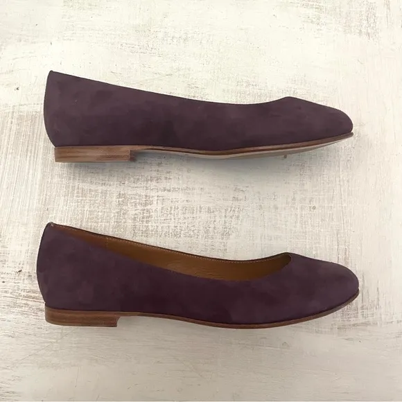 Margaux The Classic Flat Round Toe Suede Ballet Flats Plum Purple Size 5 (EU 35)
