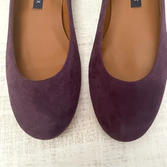 Margaux The Classic Flat Round Toe Suede Ballet Flats Plum Purple Size 5 (EU 35)