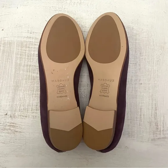 Margaux The Classic Flat Round Toe Suede Ballet Flats Plum Purple Size 5 (EU 35)