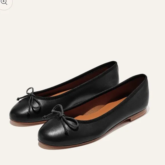 Margaux “The Demi” Black Nappa Leather Ballet Flats Size 38 US