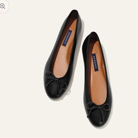 Margaux “The Demi” Black Nappa Leather Ballet Flats Size 38 US