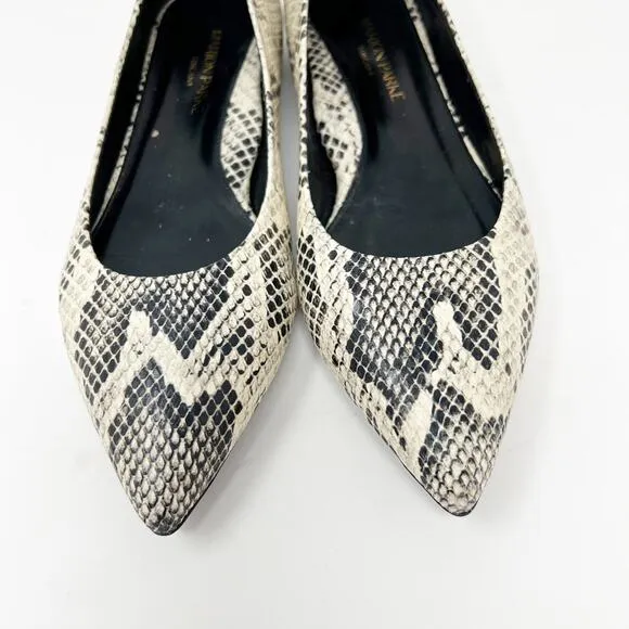 Marion Parke Python Snake Pointy Toe Flats Women's 38 US 7.5