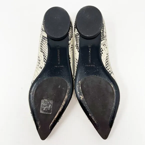 Marion Parke Python Snake Pointy Toe Flats Women's 38 US 7.5