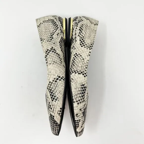 Marion Parke Python Snake Pointy Toe Flats Women's 38 US 7.5