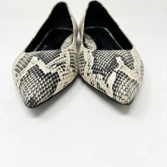 Marion Parke Python Snake Pointy Toe Flats Women's 38 US 7.5