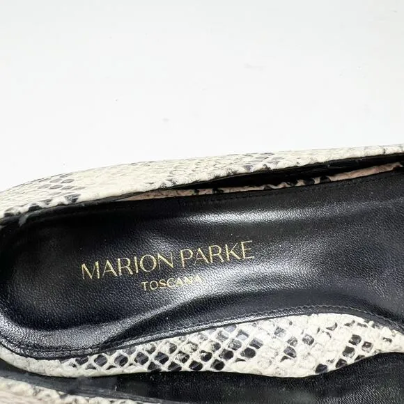 Marion Parke Python Snake Pointy Toe Flats Women's 38 US 7.5