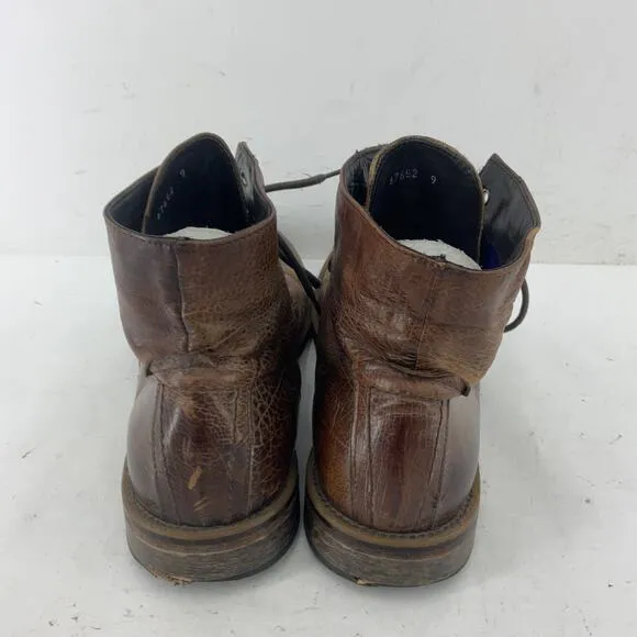 Mark Nason Brown Distressed Leather Combat Boots Men Size 9 Preowned