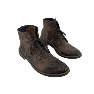 Mark Nason Brown Distressed Leather Combat Boots Men Size 9 Preowned