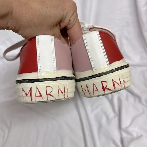Marni Three Tone Low-Top Sneakers pink white size 39/9
