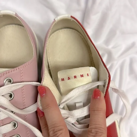 Marni Three Tone Low-Top Sneakers pink white size 39/9