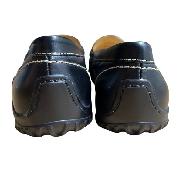 Martin Dingman Driving Penny Loafers Mens 8 Black Leather Preppy Dress Shoes