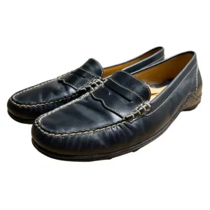 Martin Dingman Driving Penny Loafers Mens 8 Black Leather Preppy Dress Shoes