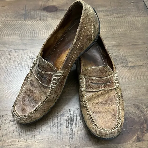 Martin Dingman mens Penny Loafers size‎ 10 distressed driving shoes
