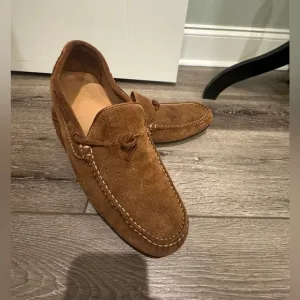 Massimo Dutti Brown textured Suede Slip-On Loafers moccasin driving shoe 44