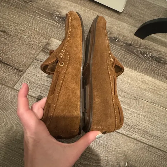 Massimo Dutti Brown textured Suede Slip-On Loafers moccasin driving shoe 44